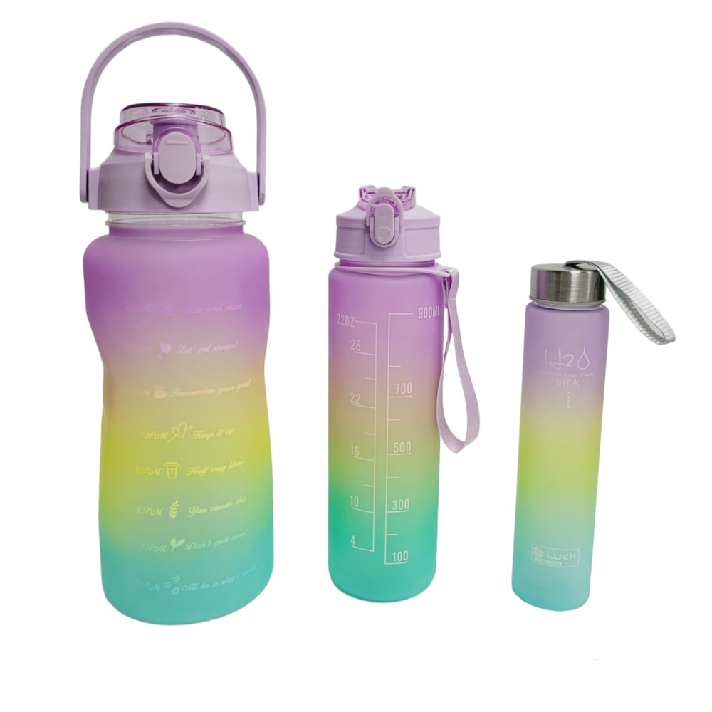 Termo Motivacional 3 En 1 Sticker 2 Litros 900ml 300ml