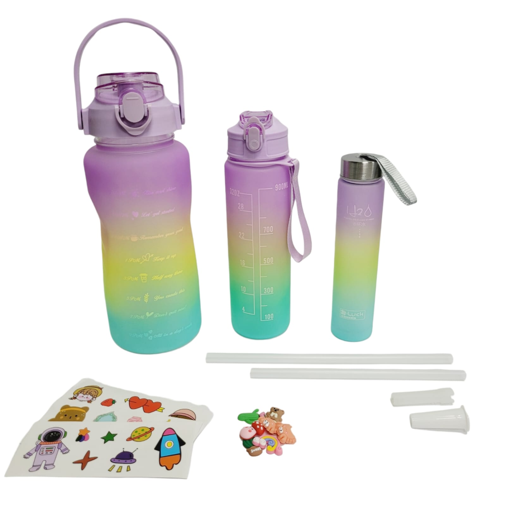 Termo Motivacional 3 En 1 Sticker 2 Litros 900ml 300ml