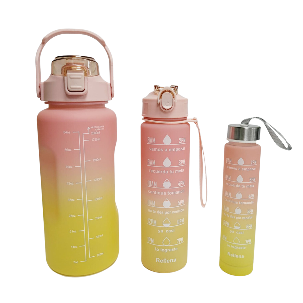 Termo Motivacional 3 En 1 Sticker 2 Litros 900ml 300ml