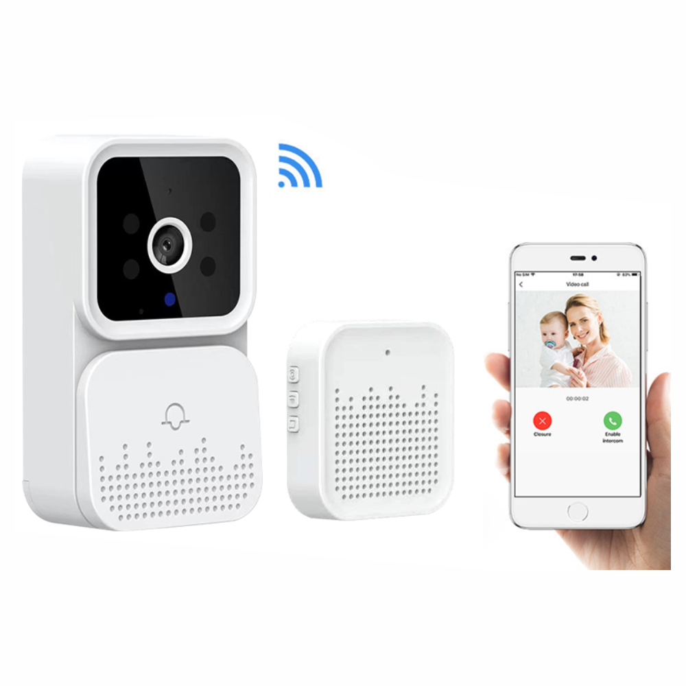 Video Portero Timbre Dual Inalámbrico Visión Nocturna Hd