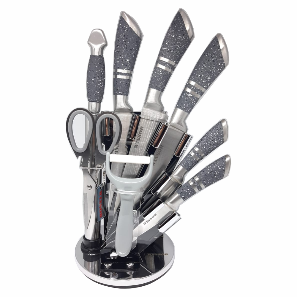 Juego De Cuchillos Winsor En Acero Inoxidable X9 Pcs