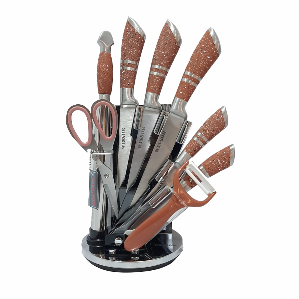 Juego De Cuchillos Winsor En Acero Inoxidable X9 Pcs